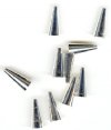 10 12x6mm Silver Tone Seamless Cones